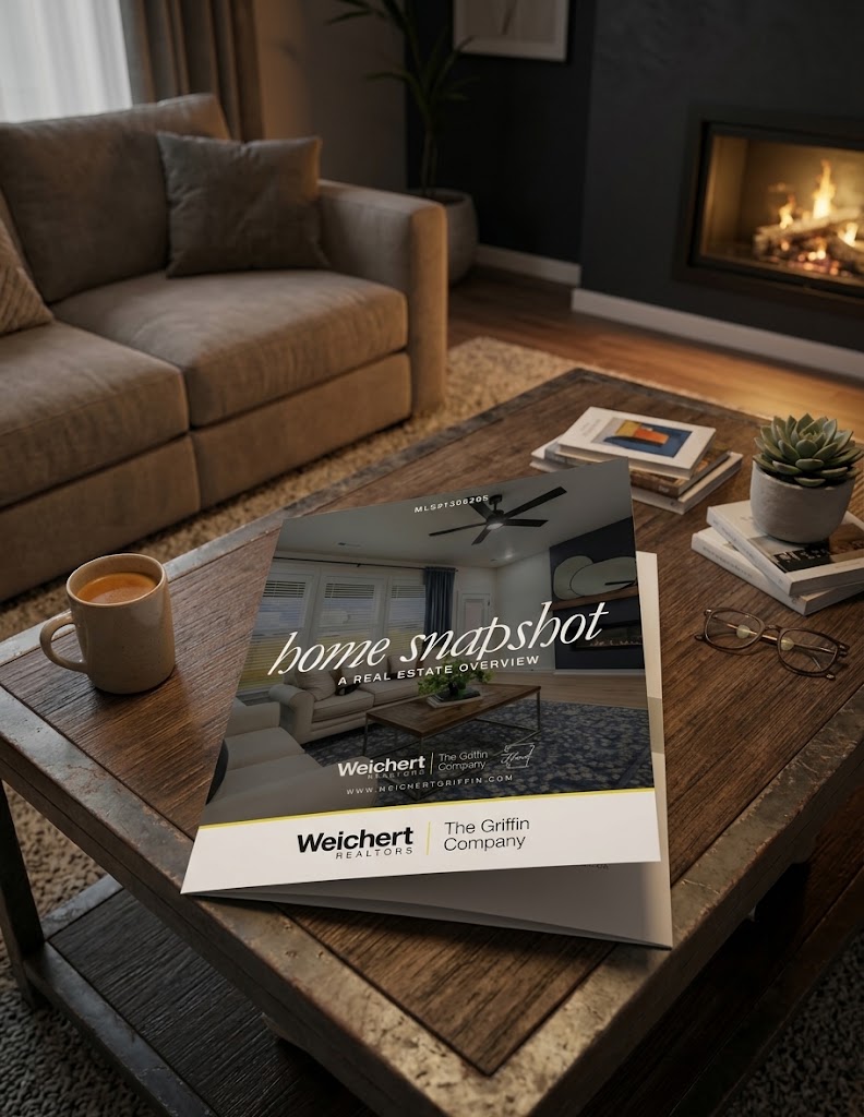 Home Snapshot booklet example on a coffee table