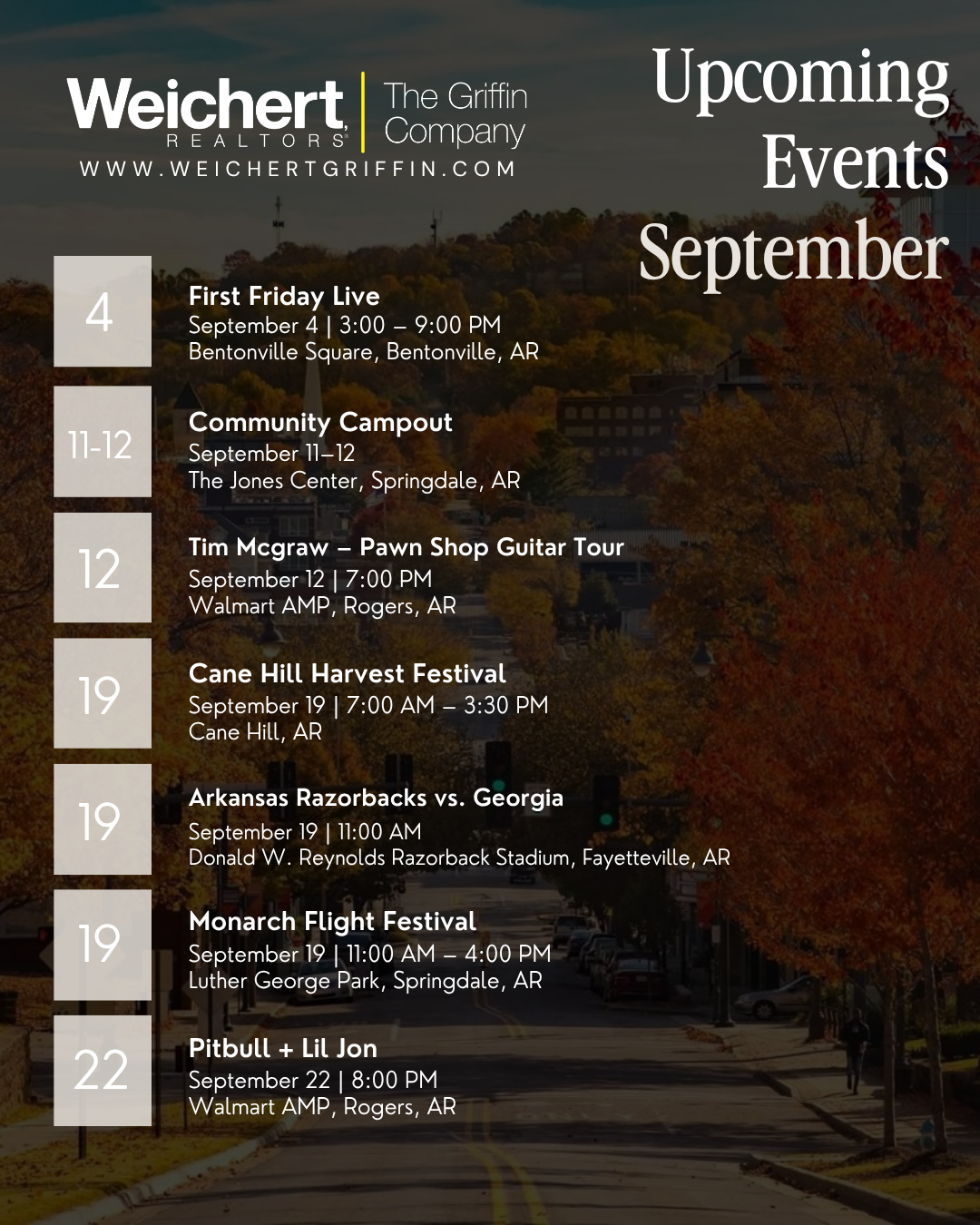 Upcoming Events - September