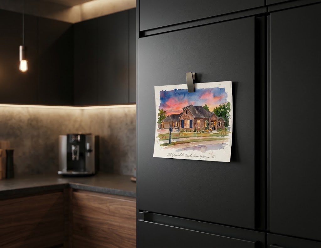 Watercolor closing gift home portrait example